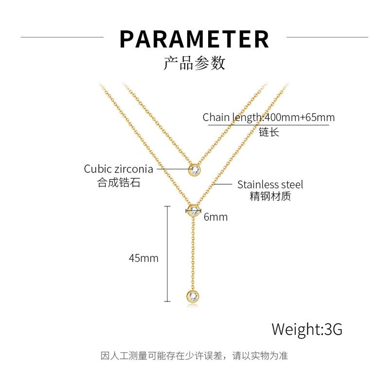 Dual Layer Diamond Charms Necklace