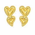 Double Heart Stud Earrings