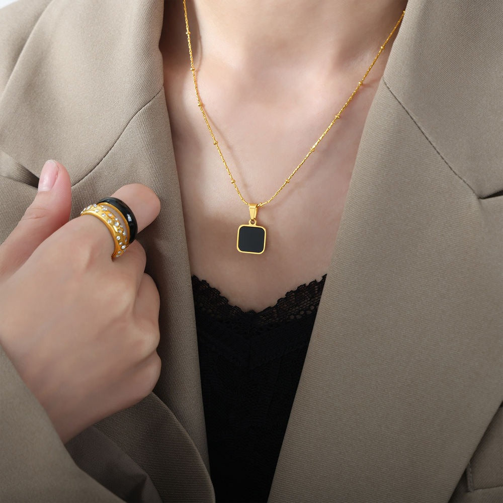 Black Square Necklace