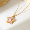 Pink Flower Pendant Necklace