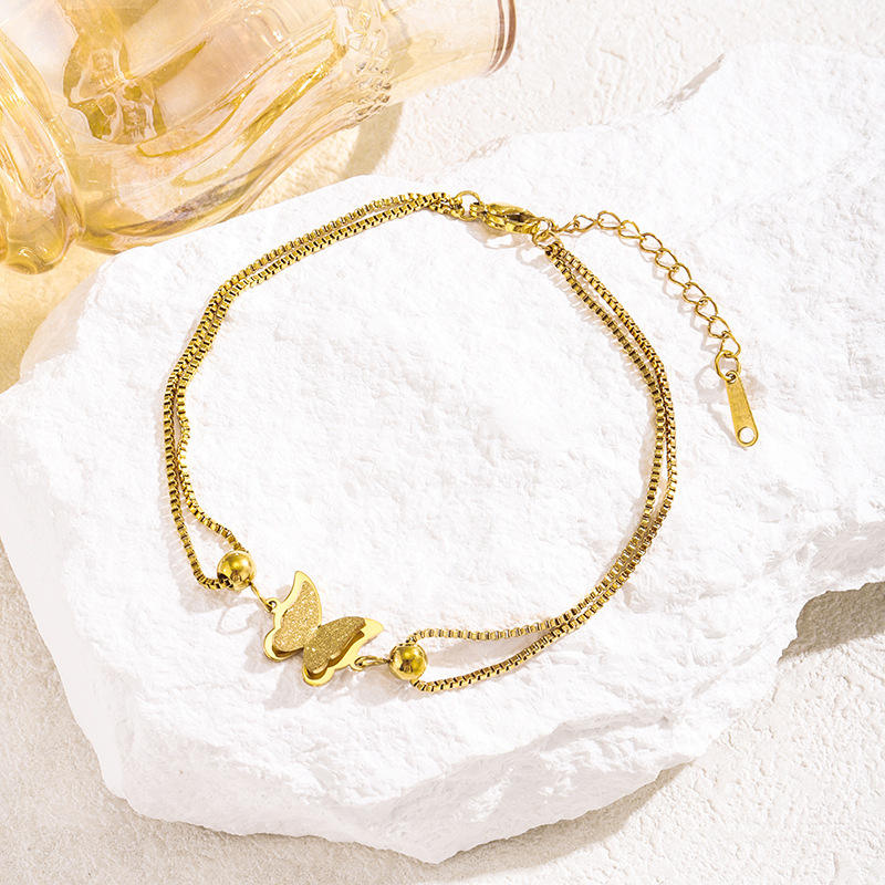 Butterfly Two Chain Anklet