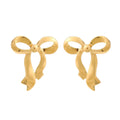 Smooth Bow Ribbon Knot Stud Earrings