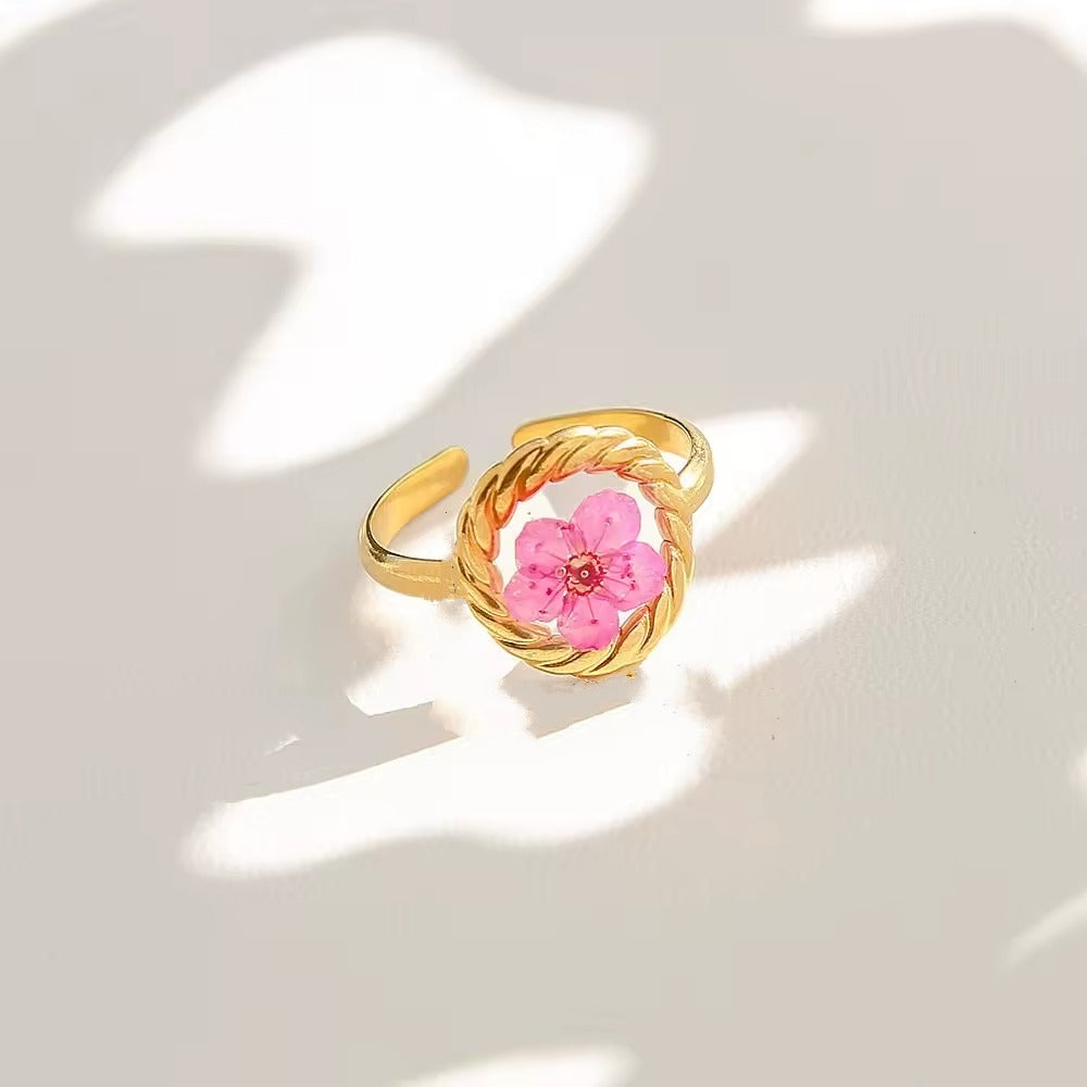 Floral Resin Art Rings