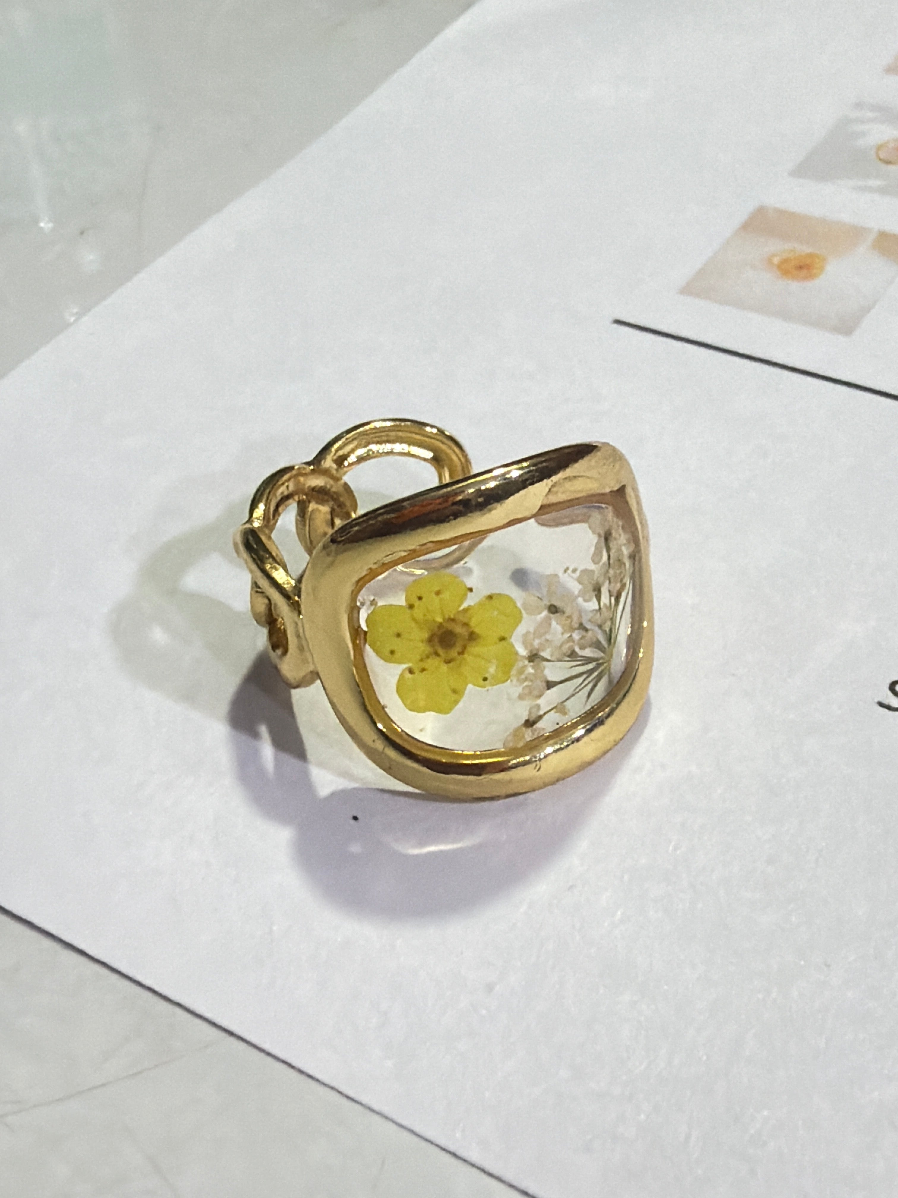 Floral Resin Art Rings