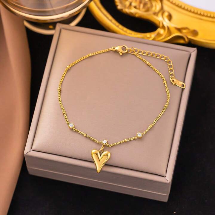 Heart Drop Stone Bracelet