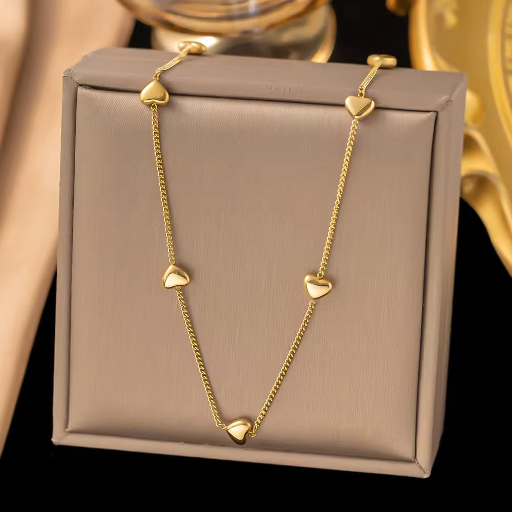 Multi Heart Chain Necklace