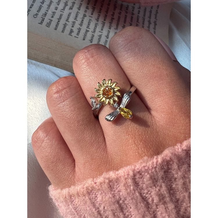 Sunflower Rotating Finger Ring