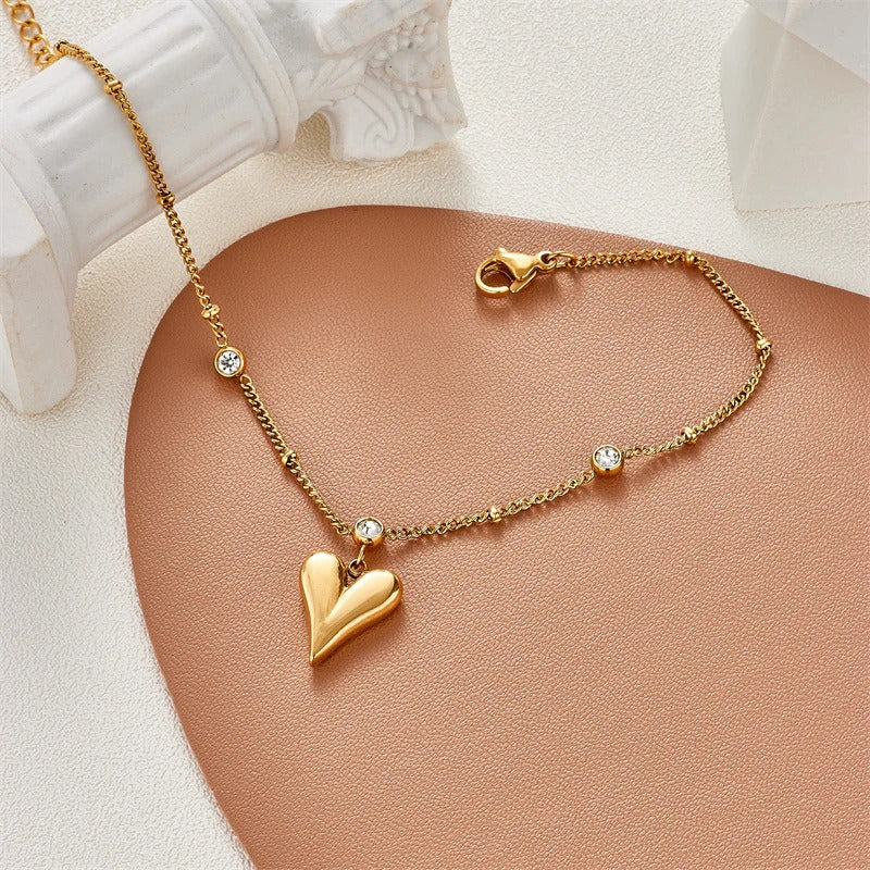 Heart Drop Stone Bracelet