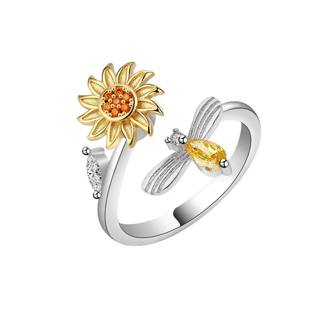 Sunflower Rotating Finger Ring