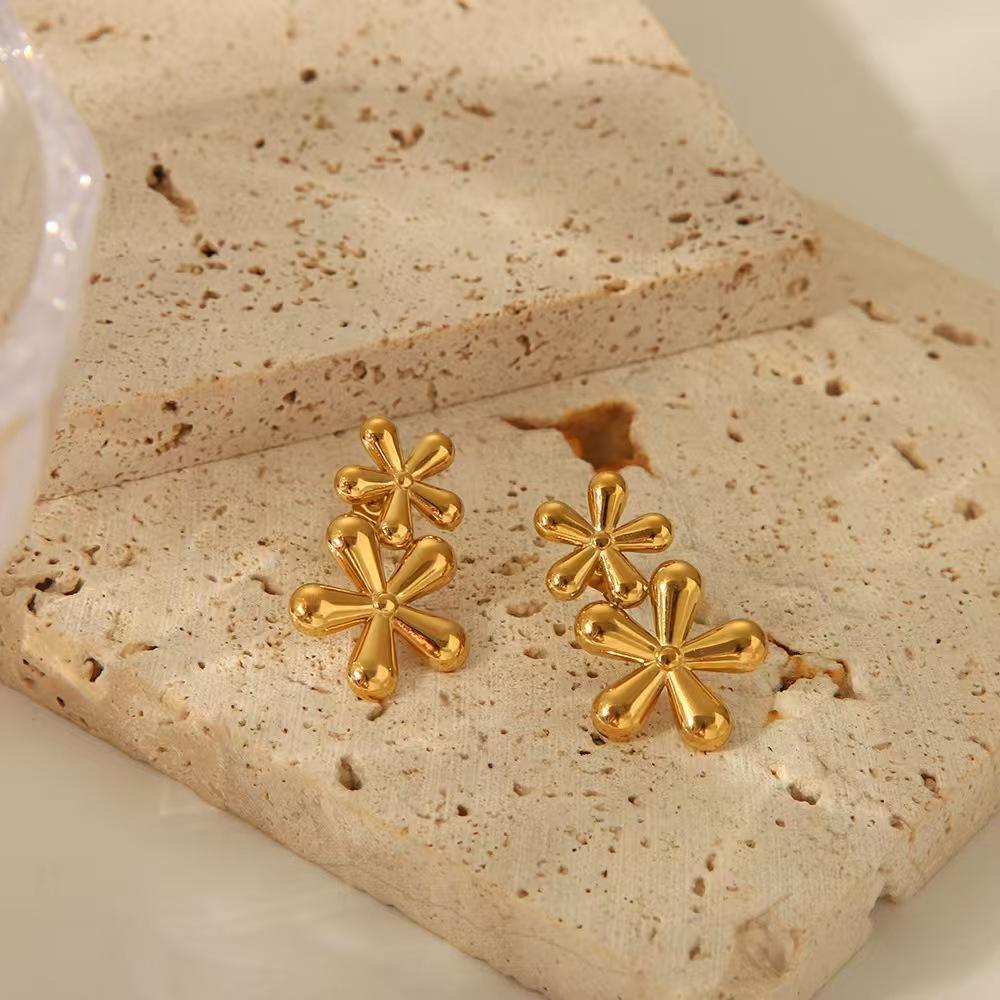 Dual Flower Earrings