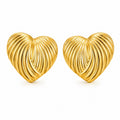 Striped Big Heart Stud Earrings