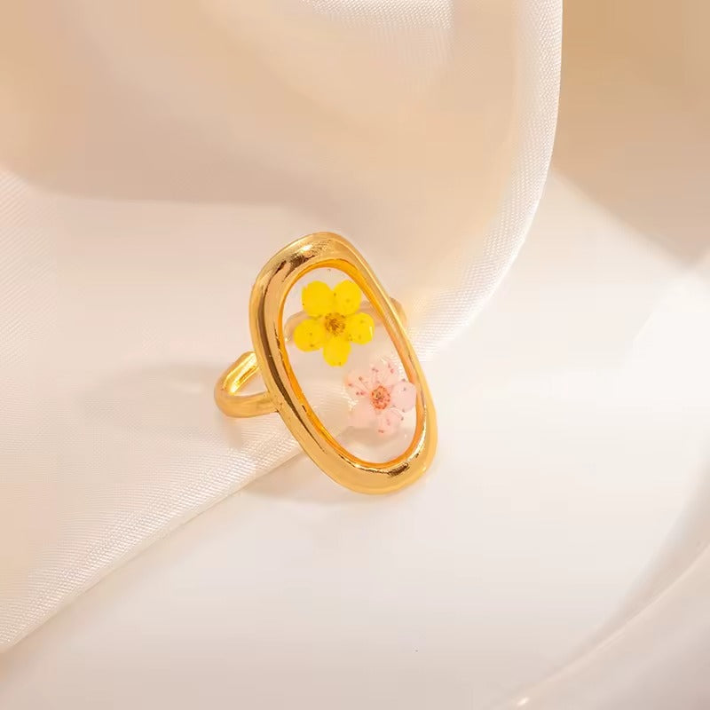 Floral Resin Art Rings