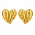Stripe Heart Stud Earrings
