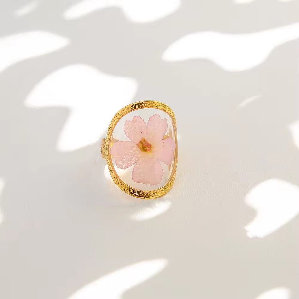 Floral Resin Art Rings