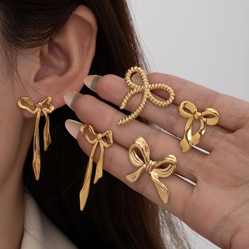 Long Bow Ribbon Earrings