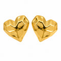 The Wrinke Heart Stud Earrings