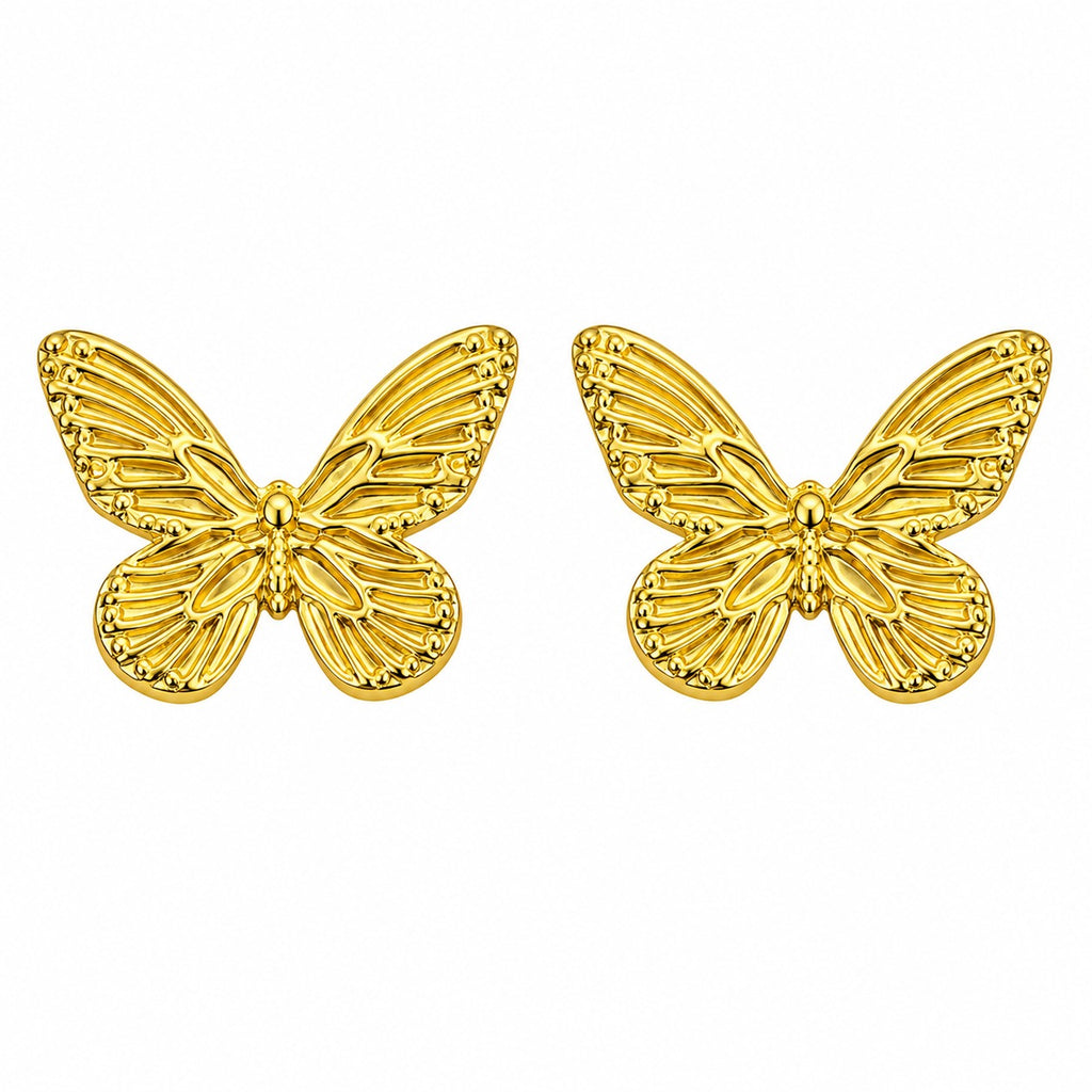 Textured Butterfly Stud Earrings