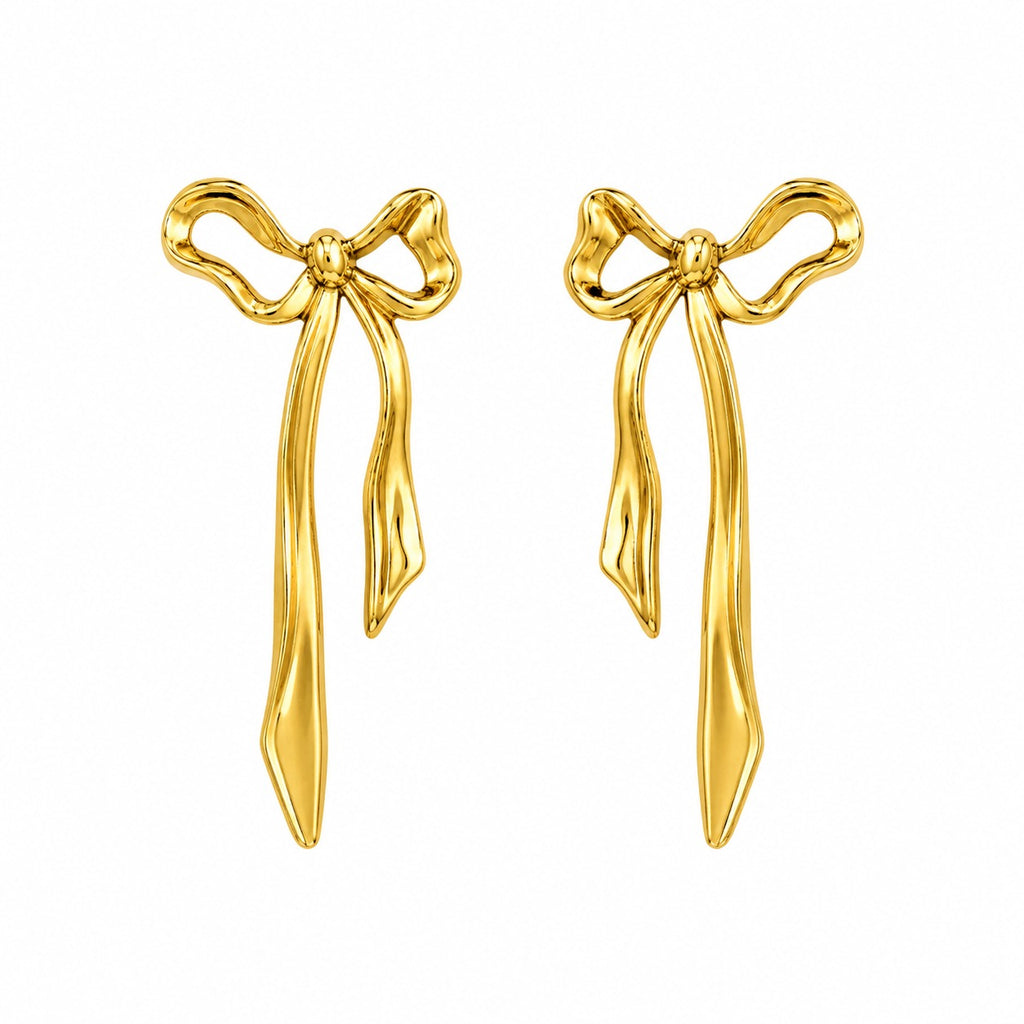 Long Bow Ribbon Earrings
