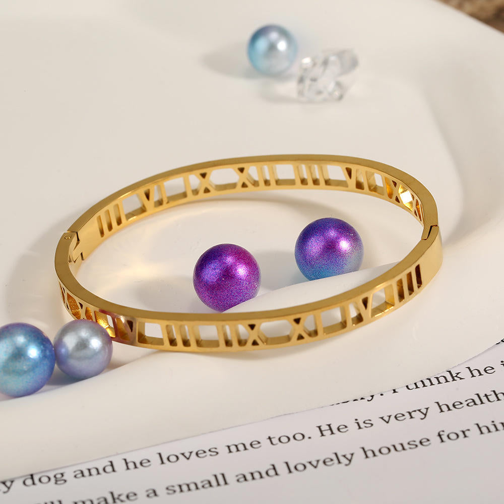 Roman Numeral Cuts Bangle
