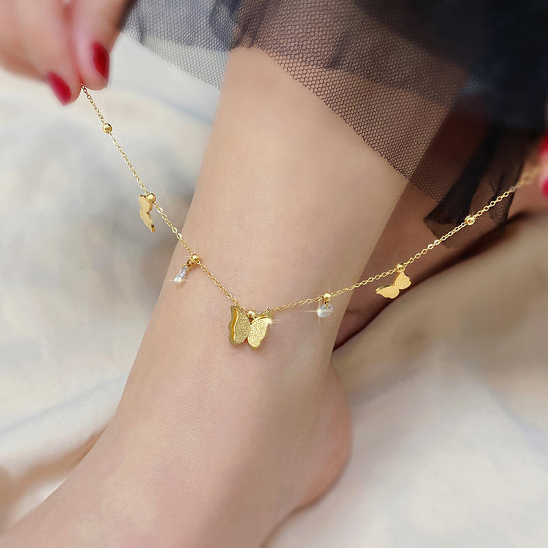 Butterfly & Stones Anklet