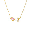 Floating Pink Tulip Necklace