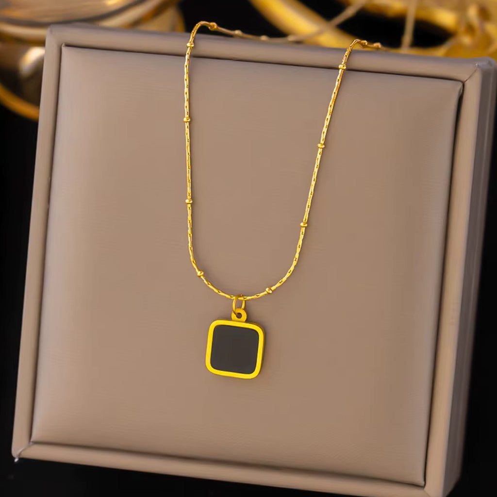 Black Square Necklace