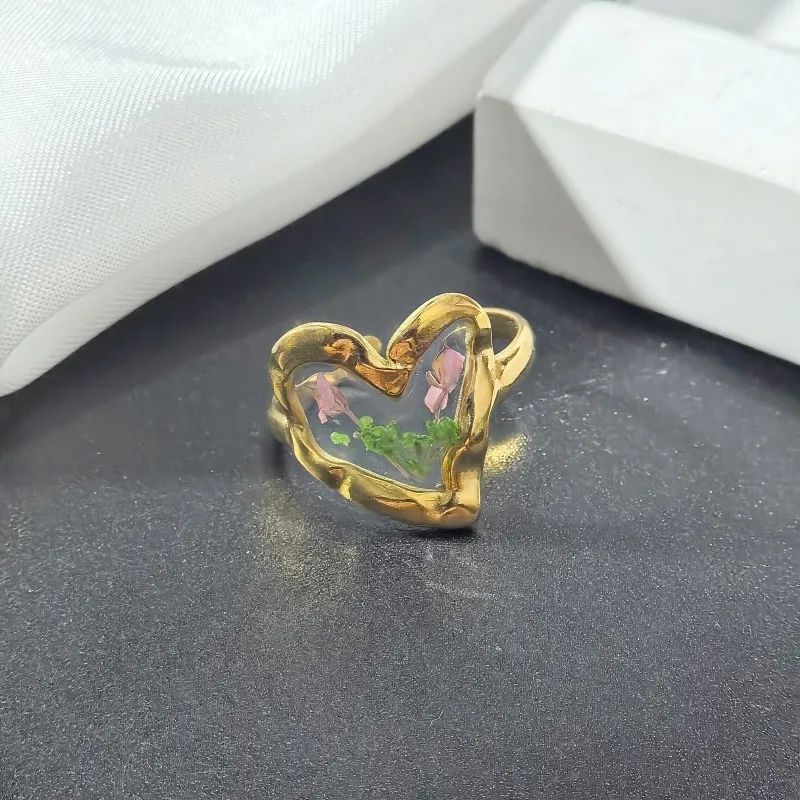 Floral Resin Art Rings