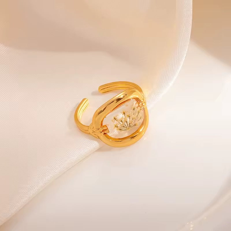 Floral Resin Art Rings