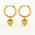 Heart Drop Hoop Earrings