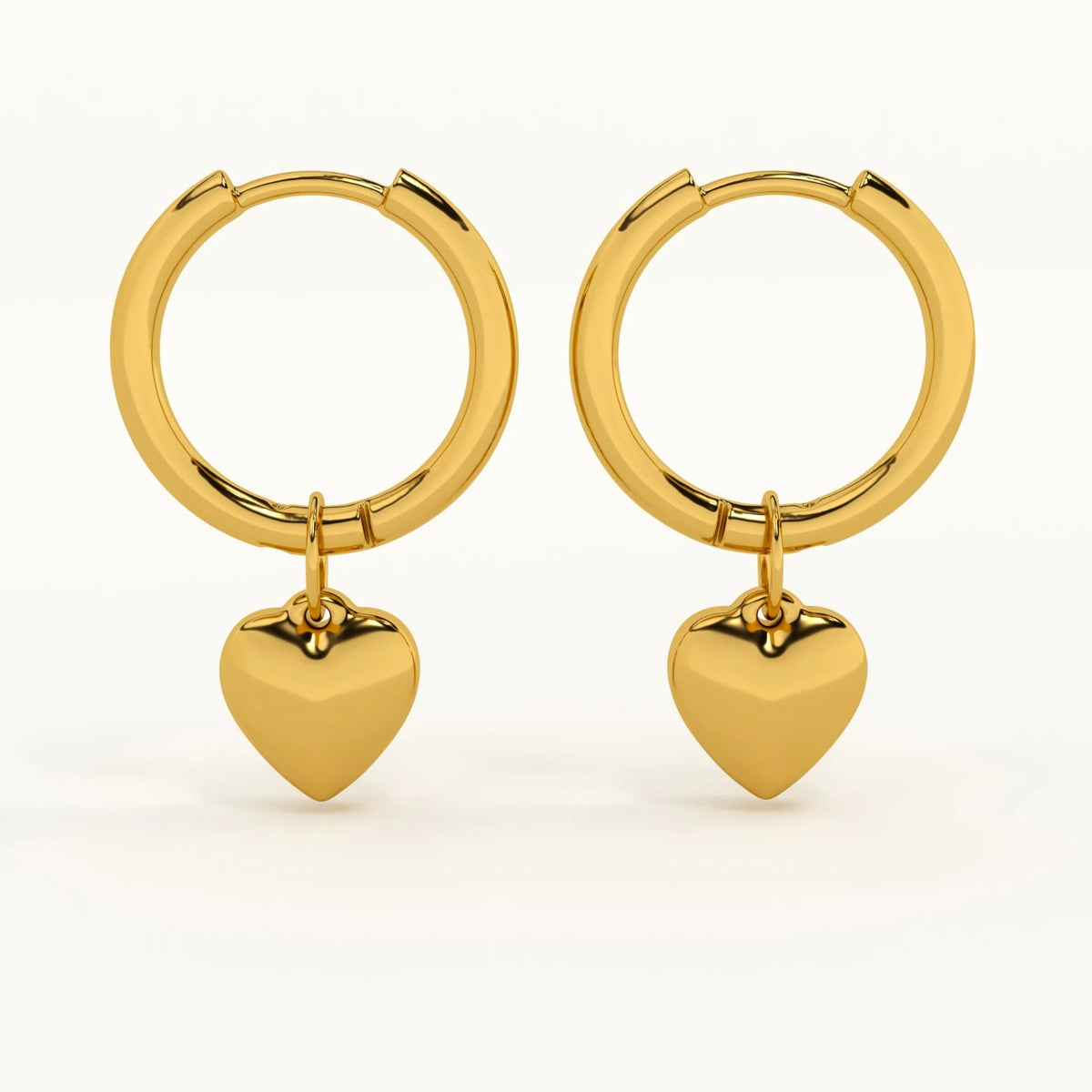 Heart Drop Hoop Earrings