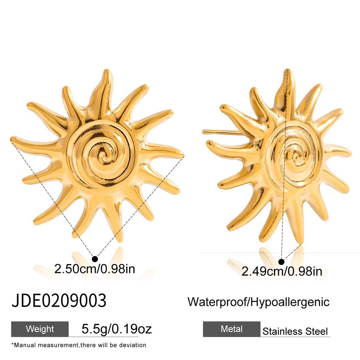 Sun Burst Stud Earrings
