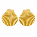 Big Shell Shaped Stud Earrings