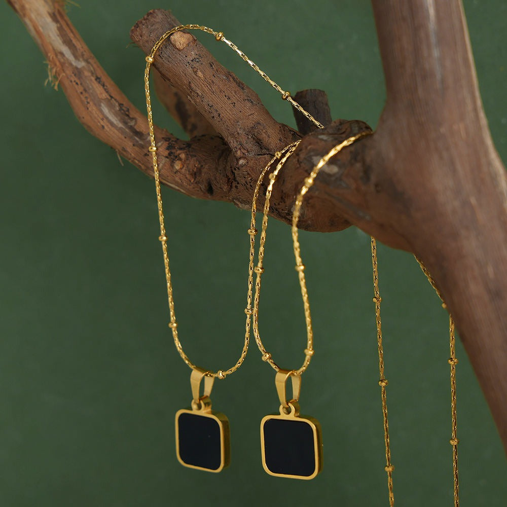 Black Square Necklace