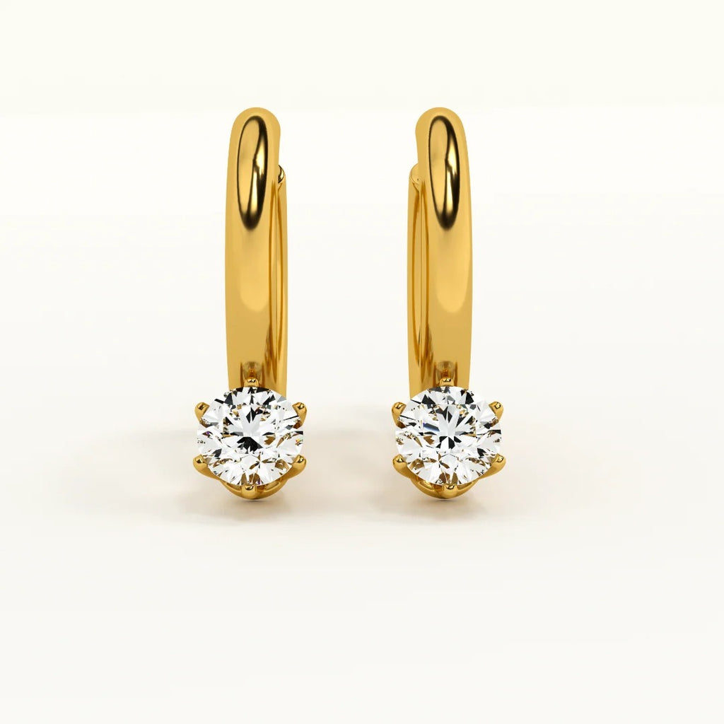 Solitaire Hoop Earrings