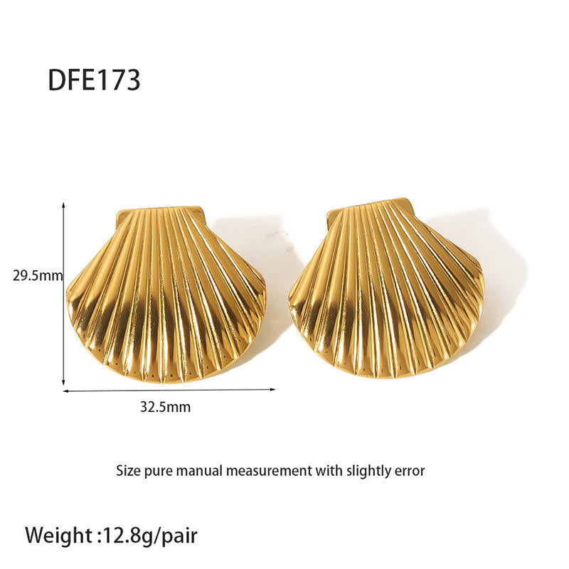 Big Shell Shaped Stud Earrings