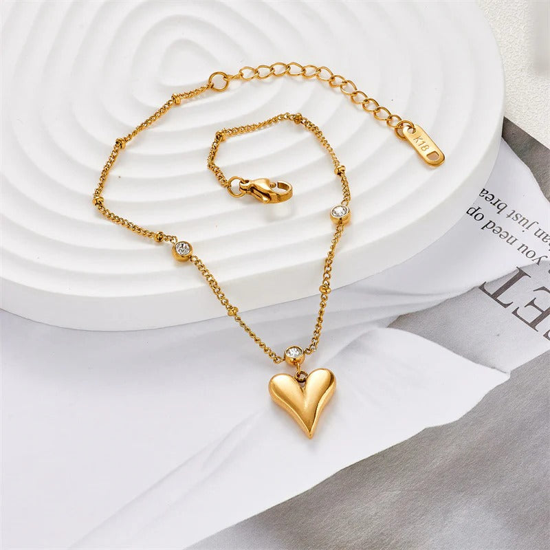 Heart Drop Stone Bracelet