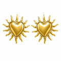 Heart Sunburst Stud Earrings