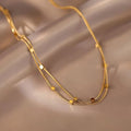 Retro Double-layer Herringbone Cubic Square Beads Necklace