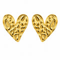Irregular Texture Heart Stud Earrings
