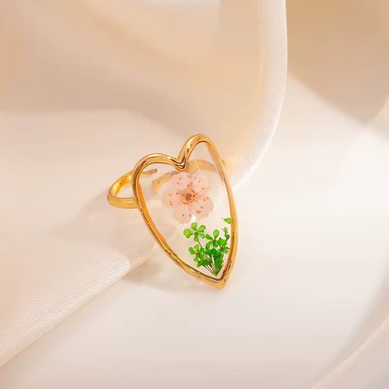 Floral Resin Art Rings