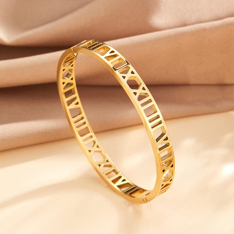 Roman Numeral Cuts Bangle