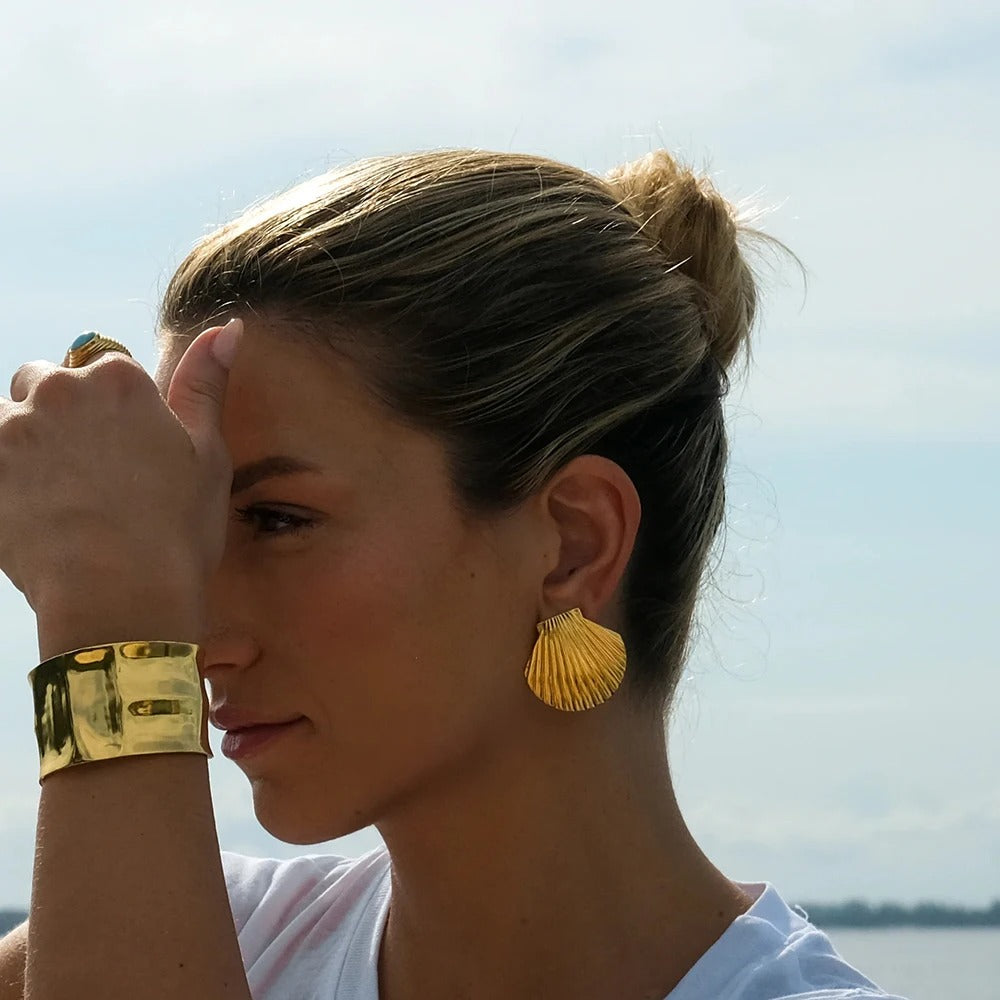 Big Shell Shaped Stud Earrings