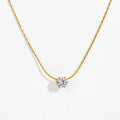 Round Solitaire Diamond Studded Thread Chain Necklace