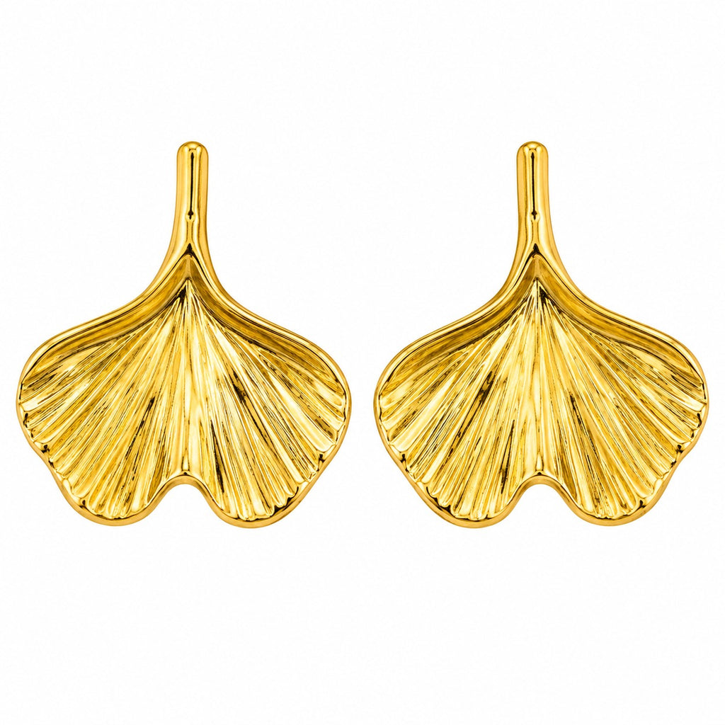 Ginkgo Leaf Stud Earrings