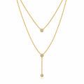 Dual Layer Diamond Charms Necklace