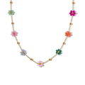 Colorful Daisy Flower Crystal Beads Necklace