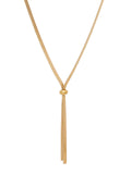 Long Adjustable Snake Bone Flat Chain Necklace
