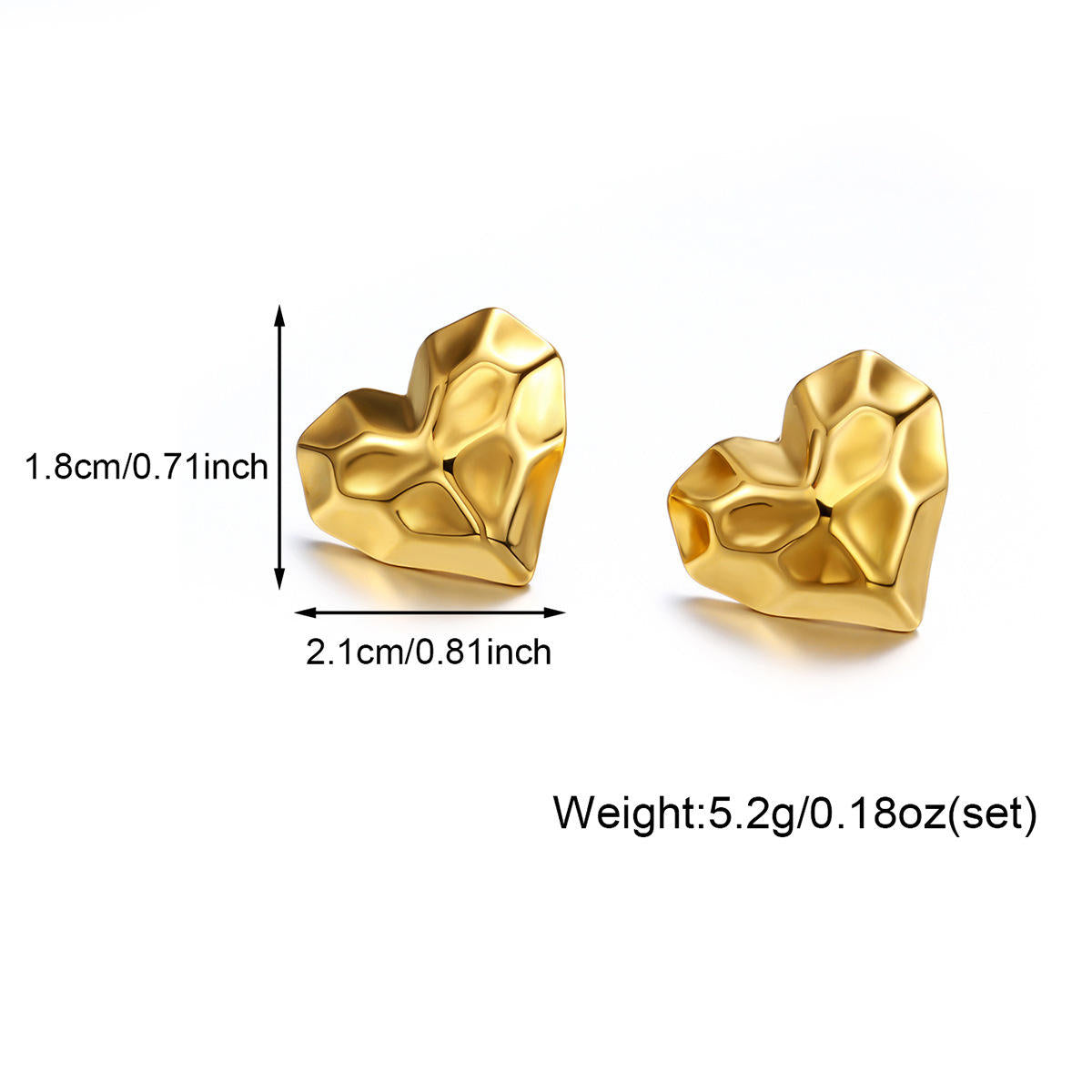 The Wrinke Heart Stud Earrings
