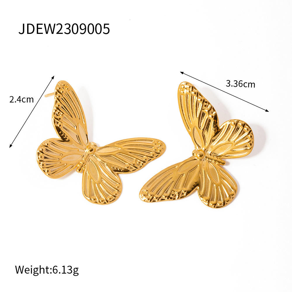 Textured Butterfly Stud Earrings