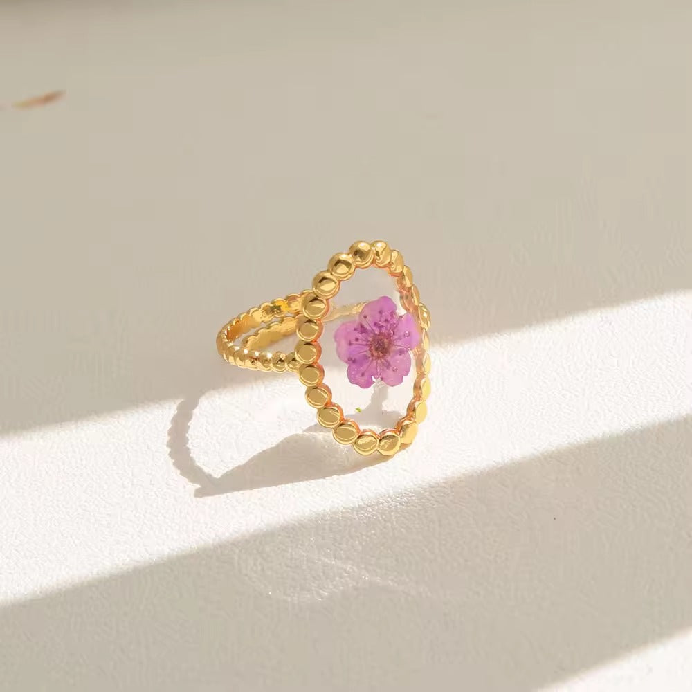Floral Resin Art Rings